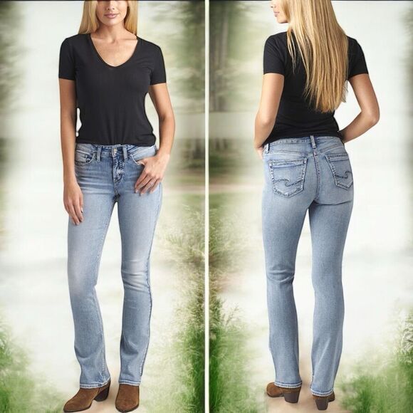 Silver Jeans Denim - Silver Suki Straight Mid Rise Curvy Fit Jeans Size 34/33